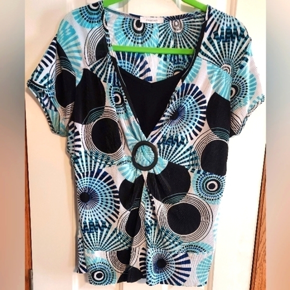 DRESSBARN women's short sleeve top - Picture 1 of 4